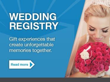 Unique wedding registry gift ideas and gift certificates for activities and things to do across US